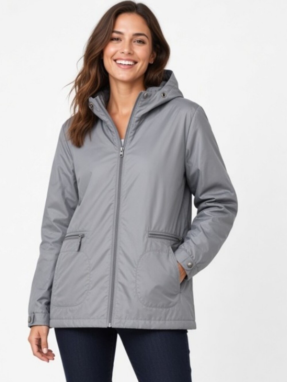 Mack Russo Women's Gray Lightweight Hooded Jacket ( Sz: Xxl)